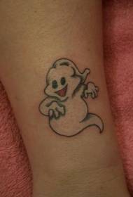 Modello di tatuaggio carino fantasma bianco
