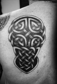 Terug Keltiese styl swart verskillende knoop tatoeëerfatrone