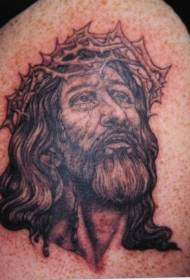 Thorn Crown Jesus Black Tattoo Pattern