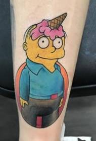 Watercolor Tattoo - Creative and Exquisite Simpson Cartoon Tattoo Model for Sketch Watercolor Painted