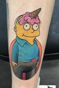 Watercolor Tattoo - Pola Tato Kartun Simpson yang Kreatif dan Indah untuk Sketsa Cat Air Dicat