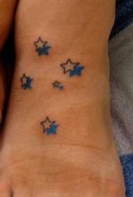 Modeli Tattoo i Zezë dhe Blue Star Instep Tattoo 155877 - Christian Cross Black Tattoo Model