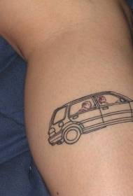 kalf thuis auto zwarte lijn tattoo patroon