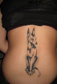 hátsó fekete Anubis 诶 és bálvány tetoválás mintával