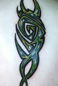 yeşil ve siyah kabile logo dövme deseni