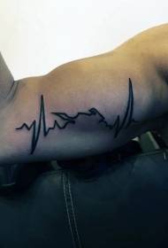 Pob Txha Hauv Sab Hauv Electrocardiogram Dub Tattoo Txawv