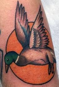 arm color old school duck tattoo picture