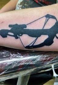 Modello tatuaggio semplice arco e freccia nera