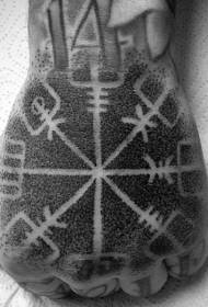 Mano indietro Sting Style Black Mystery Symbol Tattoo Pattern