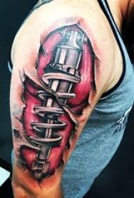 braccio maschile Dipinto ad acquarello dipinto prepotente immagine di tatuaggio prepotente 3d spaccatura