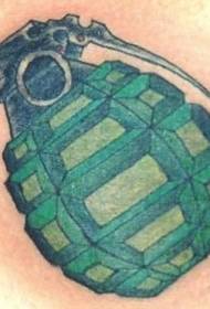 Model de tatuaj cu grenadă realistă a culorii spatelui