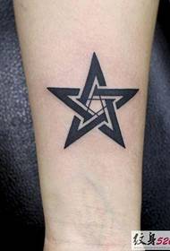 minimalist dub pentagram tattoo