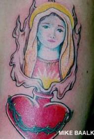 hati suci berwarna kaki dan Mary Tattoo