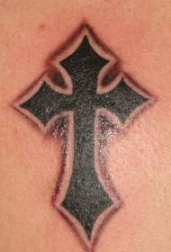 Черный готический крест татуировки