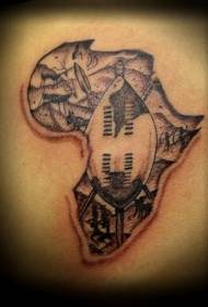 Āfrikas cilts kultūras glezniecības stila tetovējuma raksts
