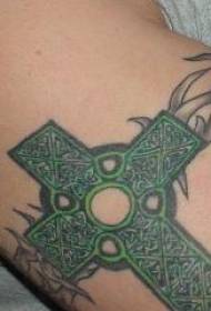 Zeleni keltski čvor uzorak križanja za tetovažu