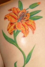 Элегантная желтая лилия татуировки
