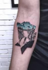 Kreatywne czarne kolki i niebieskie pasujące tatuaże