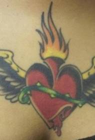 струк у боји крила света тетоважа срца