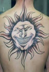 Tua Black Gray Scary Sun Tattoo Pattern