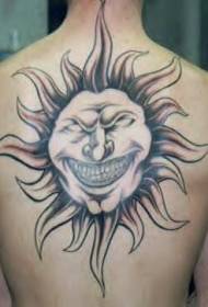 Posteriore Nero Grigio Scary Sun Tattoo Pattern