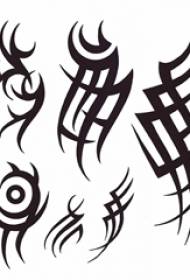 Macem-macem Unsur Geometric Hideung Galur Manuskrip Klasik Totem Tattoo Klasik
