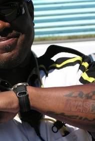 Modello di tatuaggio nero con logo NASCAR racing