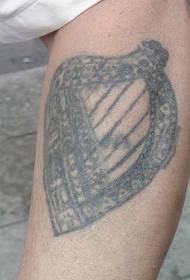 Iersk Harp Black Tattoo Patroon