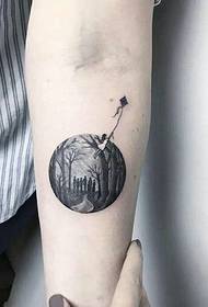 arm personality fashion geometric tattoo pattern