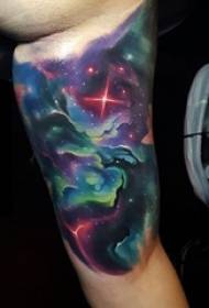 ເສັ້ນບໍ່ມີຮູບແຕ້ມເລຂາຄະນິດເລຂາຄະນິດອະວະກາດ cosmic starry space ອົງປະກອບດາວຮູບແບບ tattoo