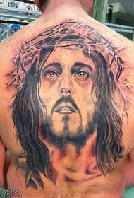 Full Back Jesus Tattoo Pattern