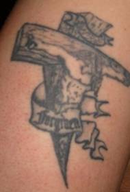 lettera croce nera Tattoo pattern