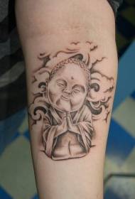 s úsmevom Budha a cloud čierne tetovanie vzor