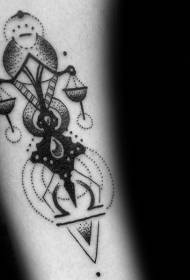 modello di tatuaggio di grande equilibrio geometrico nero stile punto spina