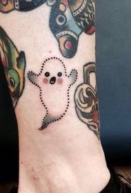 Shank Cute თეთრი და რუხი მოჩვენება Tattoo ნიმუში