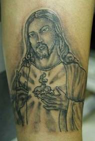 bein grå kristen tema Jesus tatovering