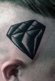 model de tatuaj cu diamant în cap negru