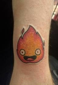 ragazzi sul braccio dipingevano linee semplici di sfumature di fumetti di tatuaggi di cartoni animati