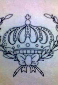 Černá linie Crown Tattoo Pattern