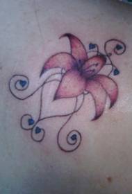 immagine tatuaggio spalla giglio rosso colore
