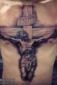 Chest Cross Jesus Tattoo Pattern