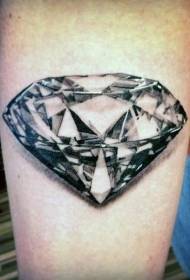 delicado patrón de tatuaxe de diamantes branco e negro realista