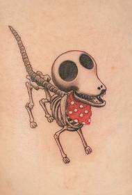 kamili Kujisikia mbwa fuvu katuni tattoo