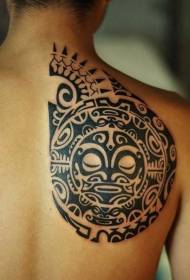 takaisin musta polynesialainen tyyli koristeellinen tatuointi malli