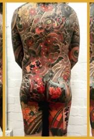 Japannese tatoeëermerk verskeidenheid geverfde tatoeëringskets Japannese tatoeëringpatroon