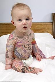 超級可愛的嬰兒全身歐美風格圖騰紋身圖片