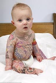 Super cute baby body European and American style totem tattoo picture