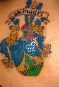 Uzorak tetovaže značke Weingart u boji