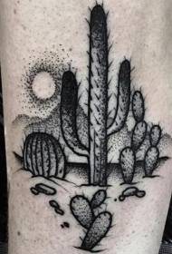 estilo nga tunok nga itom nga desyerto sa adlaw nga cactus tattoo nga sumbanan