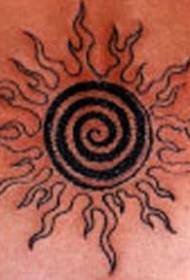 černá spirála slunce totem tetování vzor